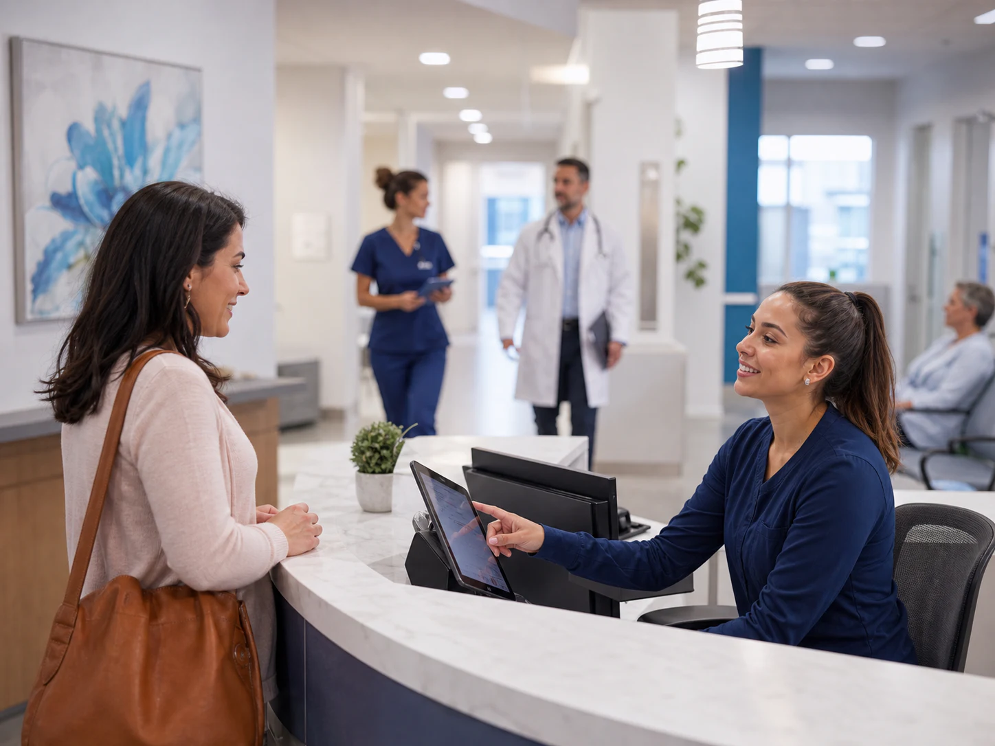 Organized patient access interaction in an ambulatory care facility