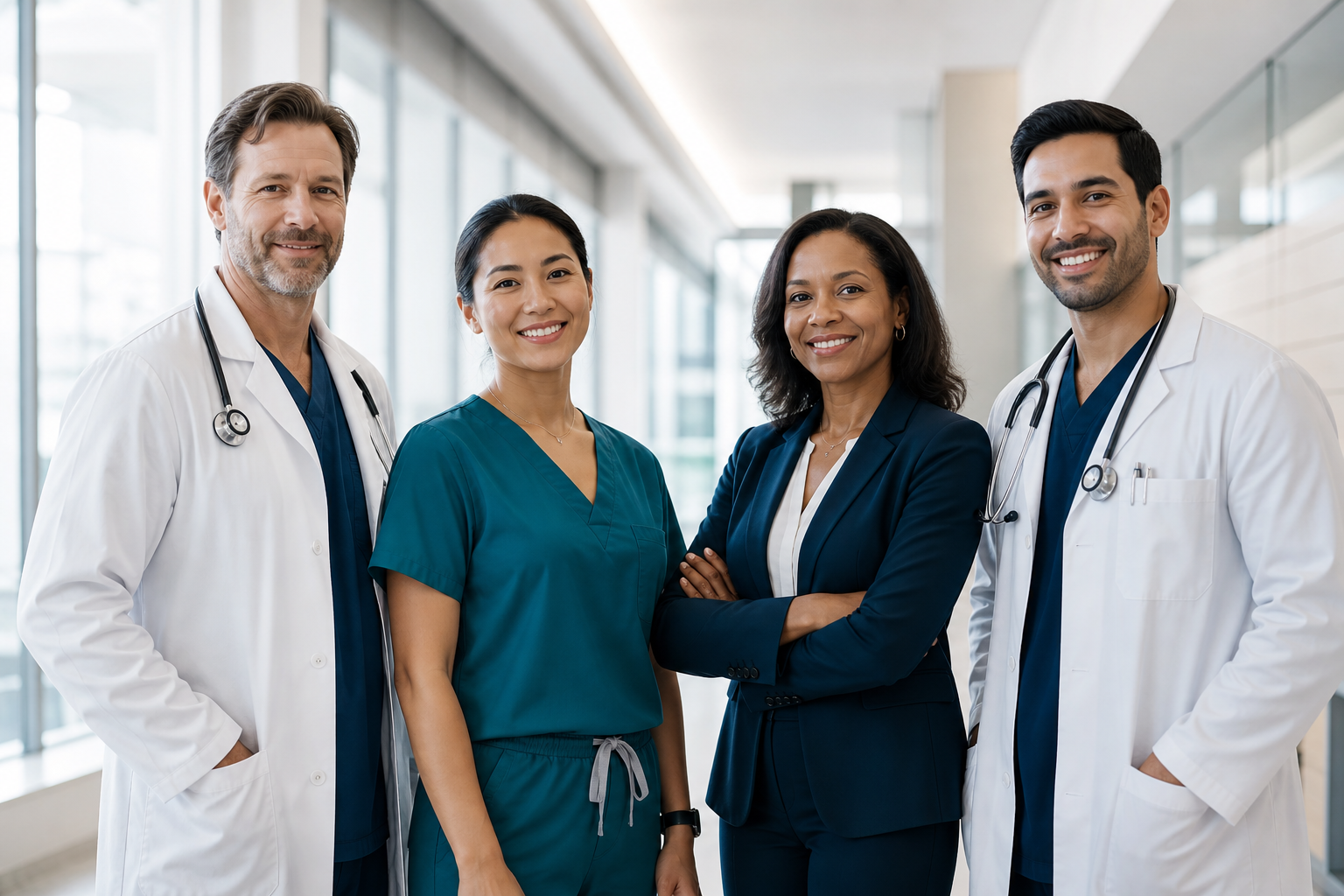 Healthcare professionals collaborating in a medical practice